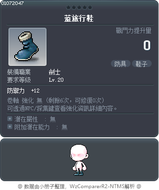 蓝旅行鞋 Tooltip