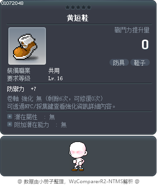黄短鞋 Tooltip