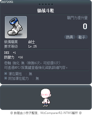 银战斗鞋 Tooltip