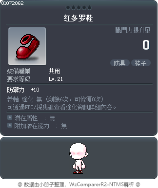 红多罗鞋 Tooltip