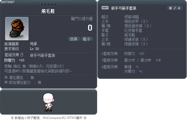 熊毛鞋 Tooltip