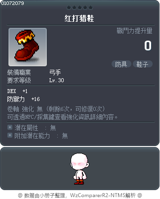 红打猎鞋 Tooltip