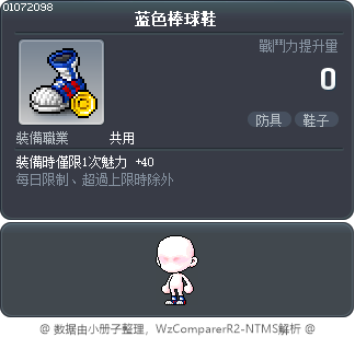蓝色棒球鞋 Tooltip