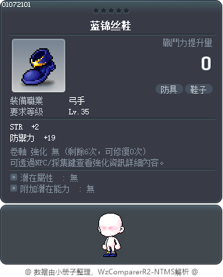 蓝锦丝鞋 Tooltip