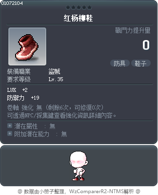 红杨柳鞋 Tooltip