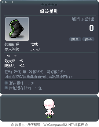 绿流星鞋 Tooltip