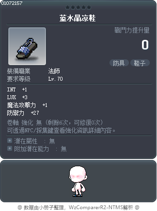 蓝水晶凉鞋 Tooltip
