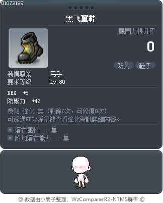 黑飞翼鞋 Tooltip