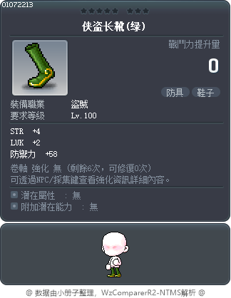 侠盗长靴(绿) Tooltip