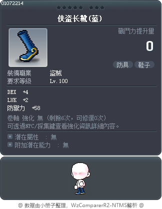 侠盗长靴(蓝) Tooltip