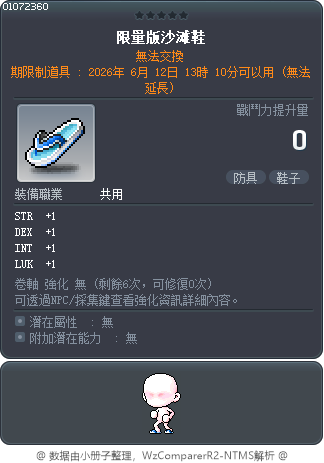 限量版沙滩鞋 Tooltip