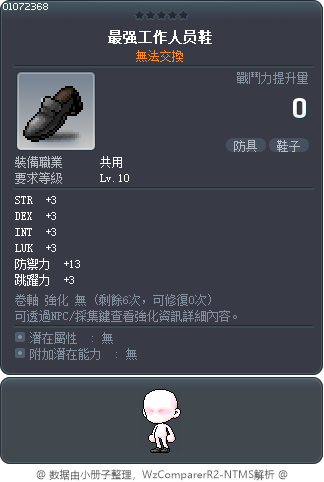 最强工作人员鞋 Tooltip
