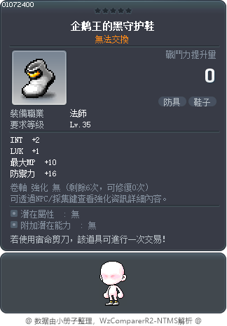 企鹅王的黑守护鞋 Tooltip