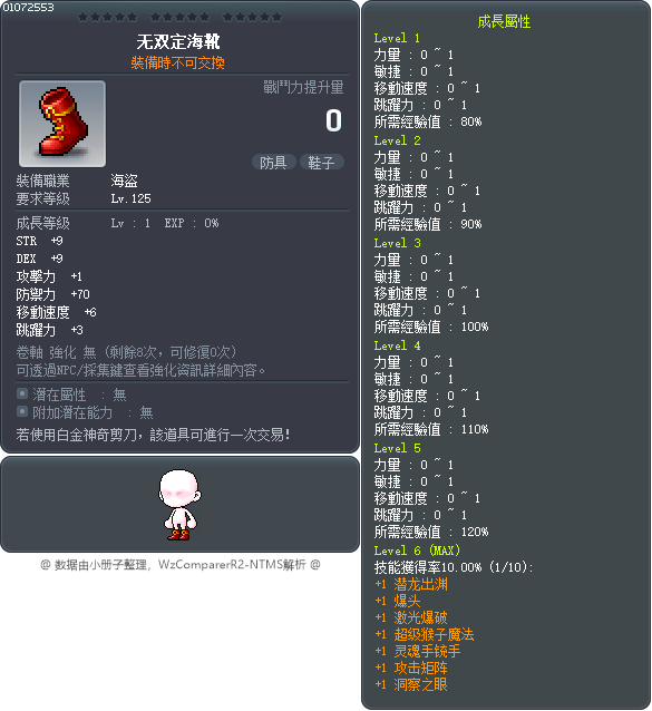 无双定海靴 Tooltip
