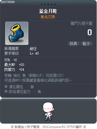 蓝金月鞋 Tooltip