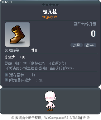 极光鞋 Tooltip