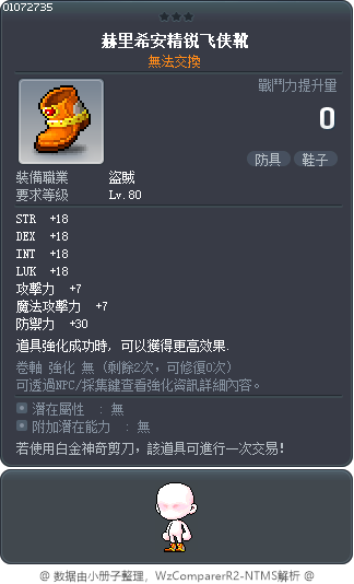 赫力席母精銳盜賊靴 Tooltip