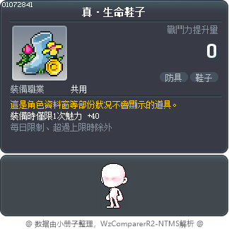 真·生命鞋子 Tooltip