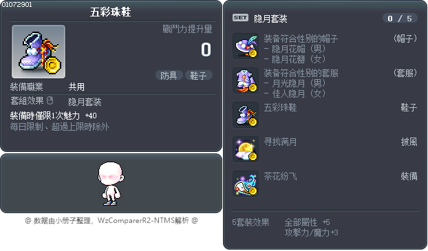 五彩珠鞋 Tooltip