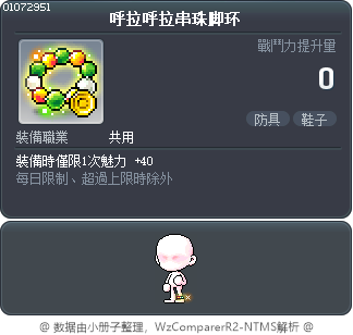 呼拉呼拉串珠脚环 Tooltip