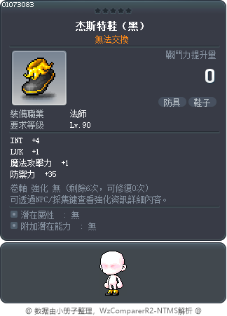 杰斯特鞋（黑） Tooltip
