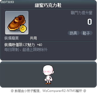 甜蜜巧克力鞋 Tooltip