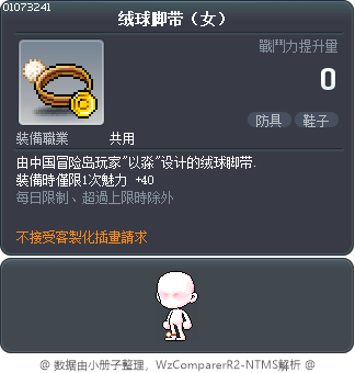 绒球脚带（女） Tooltip