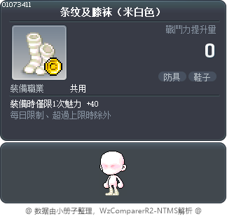 条纹及膝袜（米白色） Tooltip