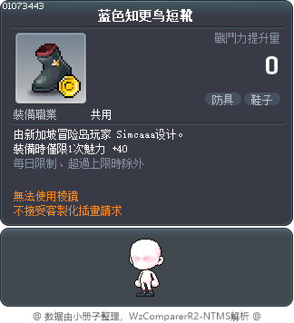 蓝色知更鸟短靴 Tooltip