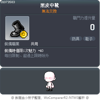 黑皮中靴 Tooltip