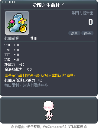 觉醒之生命鞋子 Tooltip