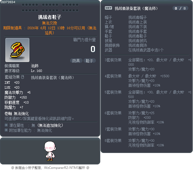 挑战者鞋子 Tooltip