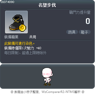 名望步伐 Tooltip