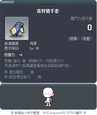 青狩猎手套 Tooltip