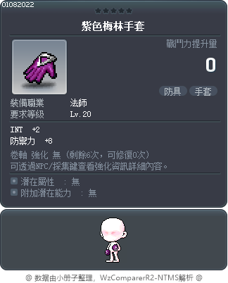 紫梅林手套 Tooltip