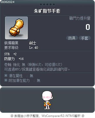 朱矿指节手套 Tooltip