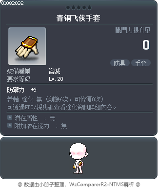 青铜飞侠手套 Tooltip