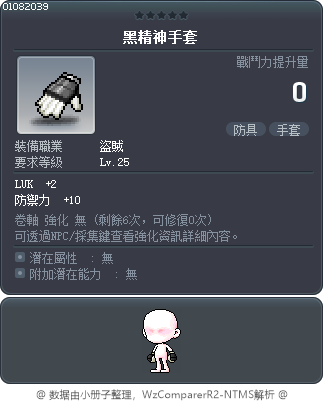 黑精神手套 Tooltip