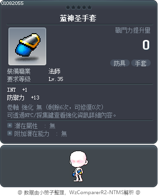 蓝神圣手套 Tooltip