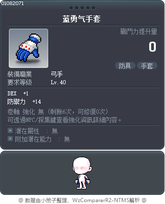 蓝勇气手套 Tooltip