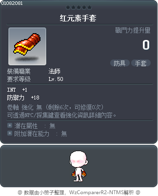 红元素手套 Tooltip