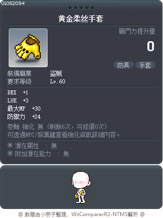 黄金柔丝手套 Tooltip