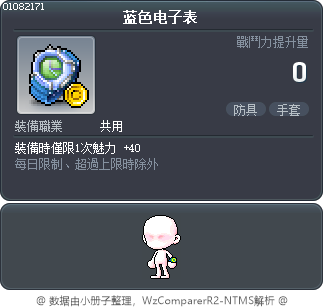蓝色电子表 Tooltip