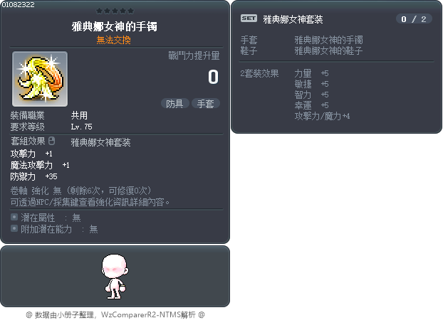 雅典娜女神的手镯 Tooltip