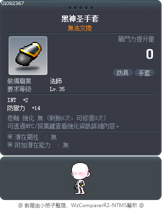 黑神圣手套 Tooltip