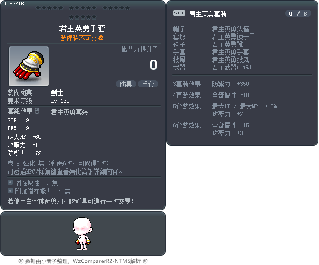 君主英勇手套 Tooltip