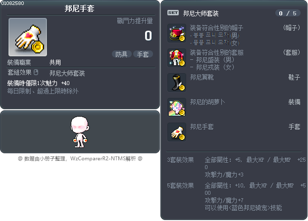 邦尼手套 Tooltip