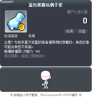 蓝色熊猫玩偶手套 Tooltip