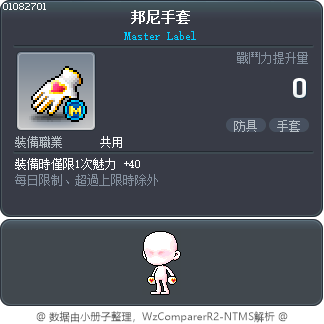 邦尼手套 Tooltip