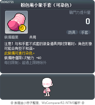 粉色萌小象手套（可染色） Tooltip